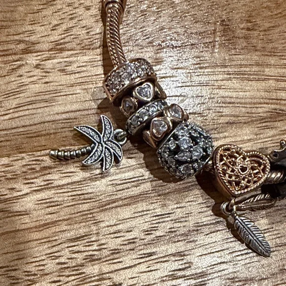 Pandora authentic bracelet & charms boho whimsical set - Picture 5 of 8